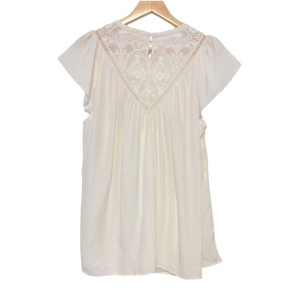Rebecca Taylor Ivory 100% Silk Geo Aztec Embroidered Top 12 NWT - Picture 5 of 10